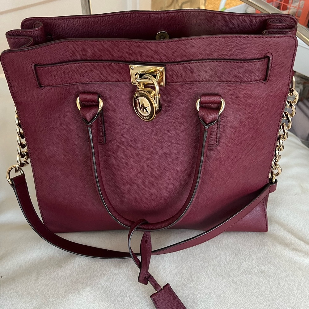 Authentic Michael Kors Satchel - Burgandy or Wine Colored